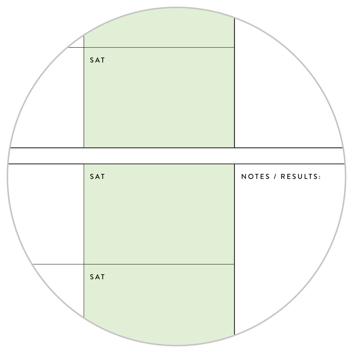 UNDATED QUARTERLY GIANT WALL CALENDAR - SUNDAY START - GREEN WEEKENDS