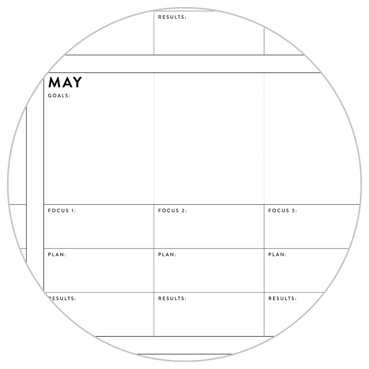 PRINTABLE UNDATED FOCUS AND GOALS ANNUAL WALL PLANNER - INSTANT DOWNLOAD