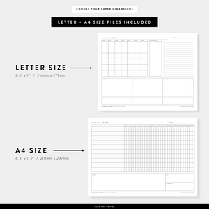 The Monthly Bundle - Undated Printable Planner Inserts (A4 + US Letter)