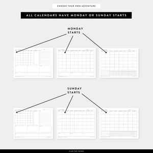 The Monthly Bundle - Undated Printable Planner Inserts (A4 + US Letter)