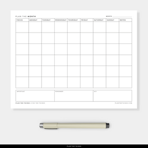 Monthly Focus + Notes - Undated Printable Planner Inserts (A4 + US Letter)