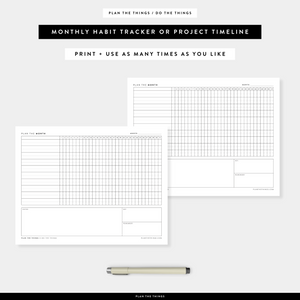 The Monthly Bundle - Undated Printable Planner Inserts (A4 + US Letter)