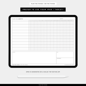 Monthly Habit Tracker / Project Timeline Printable Planner Inserts (A4 + US Letter)