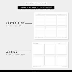 Monthly Overview Dashboard Planner Printable / Project Planner Printable Planner Inserts (A4 + US Letter)