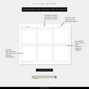 Monthly Overview Dashboard Planner Printable / Project Planner Printable Planner Inserts (A4 + US Letter)