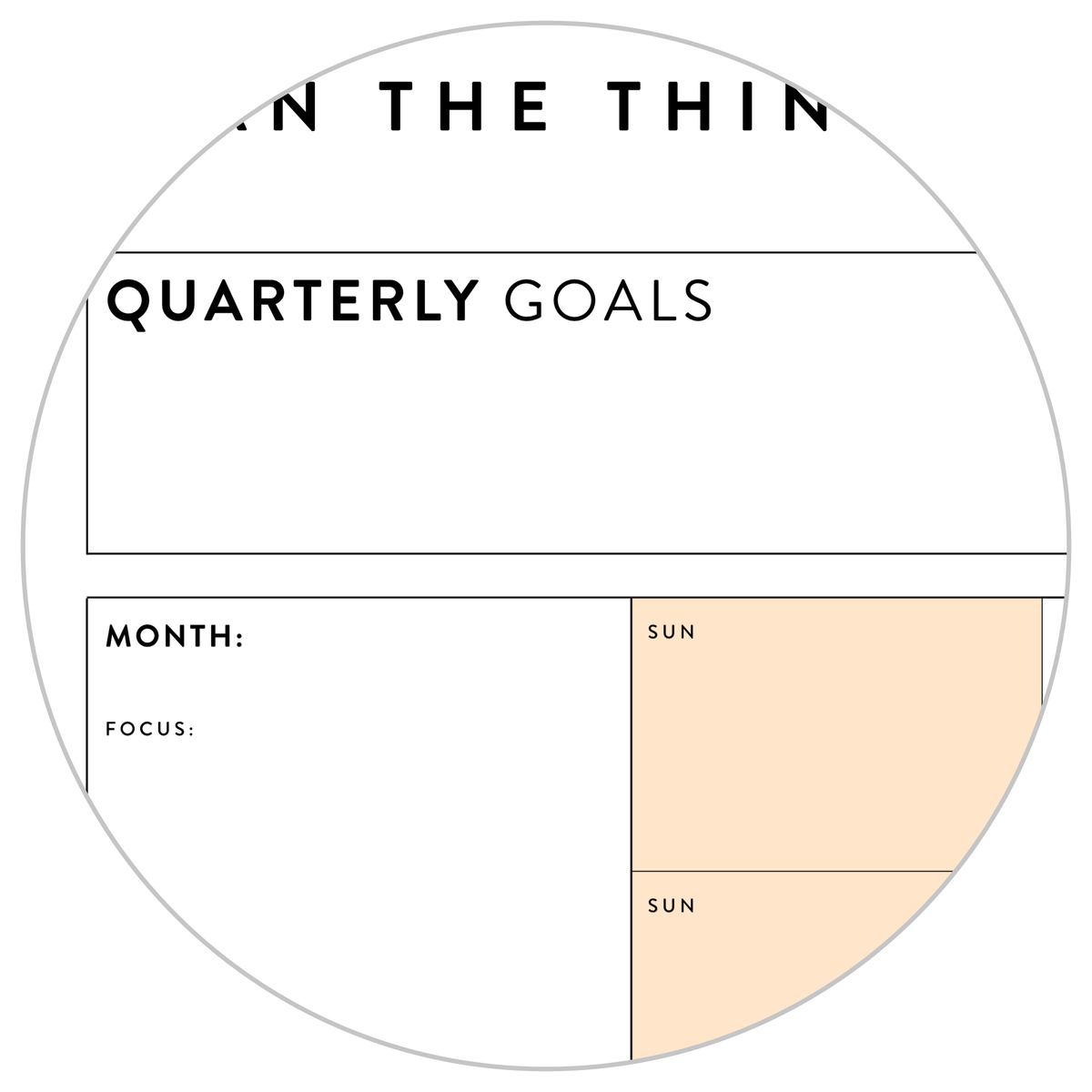 UNDATED QUARTERLY GIANT WALL CALENDAR - SUNDAY START - ORANGE WEEKENDS