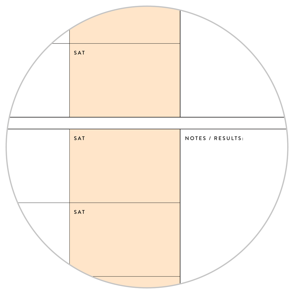 PRINTABLE UNDATED QUARTERLY WALL CALENDAR - SUNDAY START - ORANGE WEEKENDS - INSTANT DOWNLOAD