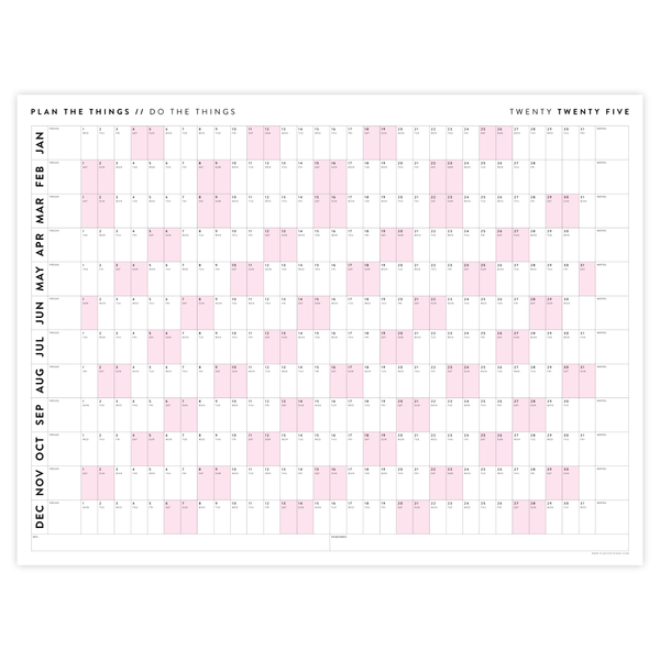 2025 GIANT WALL CALENDARS - Plan The Things