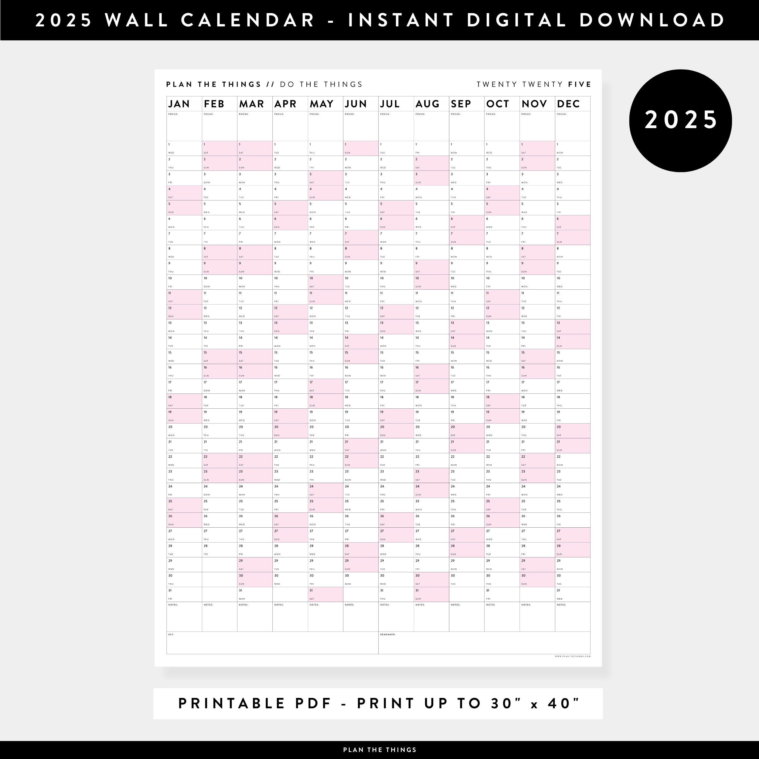 printable-vertical-2025-wall-calendar-with-pink-weekends-instant-dow-plan-the-things