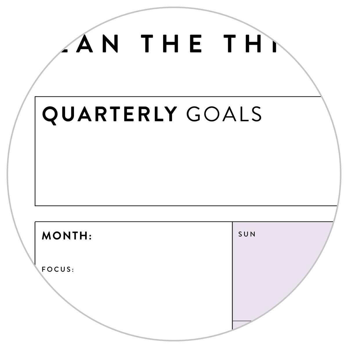 UNDATED QUARTERLY GIANT WALL CALENDAR - SUNDAY START - PURPLE WEEKENDS