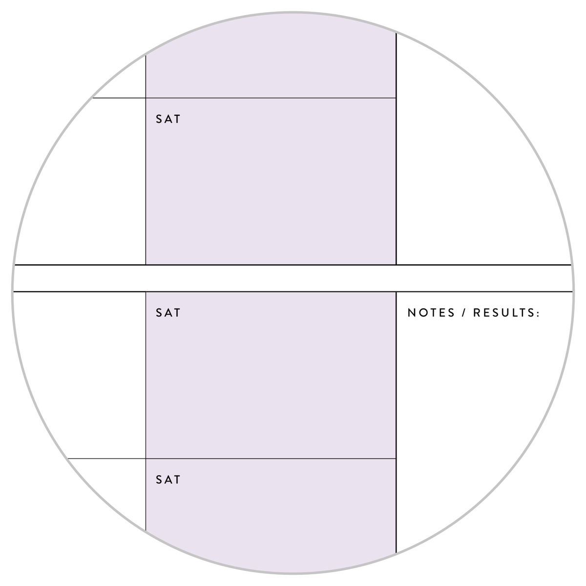 PRINTABLE UNDATED QUARTERLY WALL CALENDAR - SUNDAY START - PURPLE WEEKENDS - INSTANT DOWNLOAD