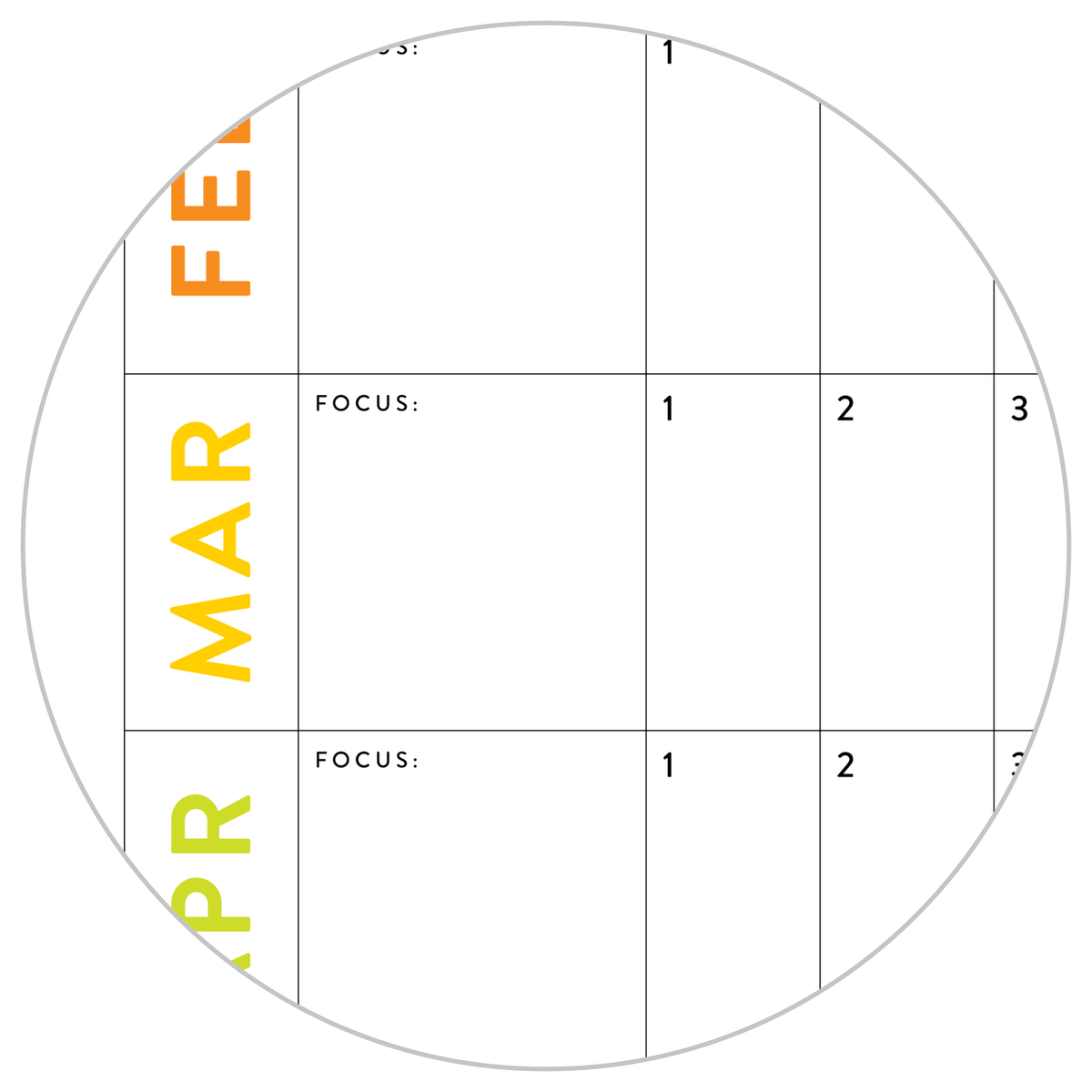 PRINTABLE UNDATED PERPETUAL WALL CALENDAR / BIRTHDAY CALENDAR (HORIZONTAL / RAINBOW) - INSTANT DOWNLOAD