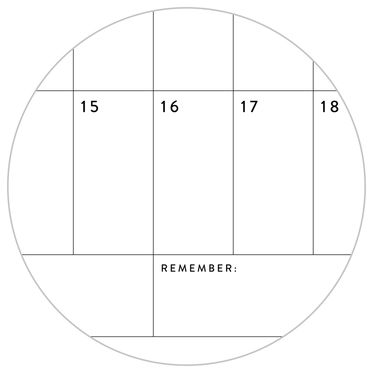 GIANT UNDATED PERPETUAL WALL CALENDAR / BIRTHDAY CALENDAR (HORIZONTAL / B + W)