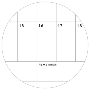 GIANT UNDATED PERPETUAL WALL CALENDAR / BIRTHDAY CALENDAR (HORIZONTAL / B + W)