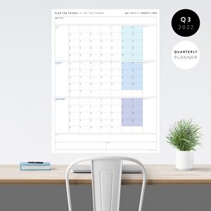 Q3 2022 QUARTERLY GIANT WALL CALENDAR (JULY - SEPTEMBER 2022) - RAINBOW WEEKENDS
