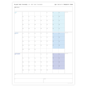 Q3 2022 QUARTERLY GIANT WALL CALENDAR (JULY - SEPTEMBER 2022) - RAINBOW WEEKENDS