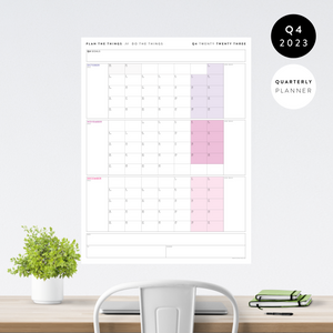 Q4 2023 QUARTERLY GIANT WALL CALENDAR (OCTOBER - DECEMBER 2023) - RAINBOW WEEKENDS