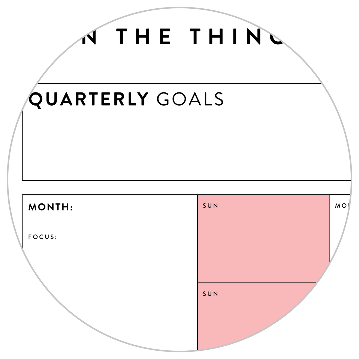 PRINTABLE UNDATED QUARTERLY WALL CALENDAR - SUNDAY START - RAINBOW (1) WEEKENDS - INSTANT DOWNLOAD