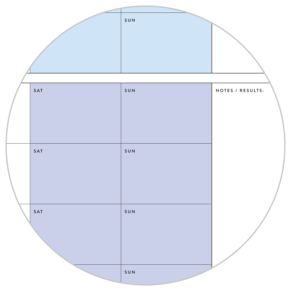 PRINTABLE UNDATED QUARTERLY WALL CALENDAR - MONDAY START - RAINBOW (3) WEEKENDS - INSTANT DOWNLOAD