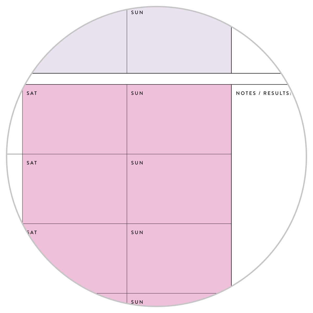 PRINTABLE UNDATED QUARTERLY WALL CALENDAR - MONDAY START - RAINBOW (4) WEEKENDS - INSTANT DOWNLOAD