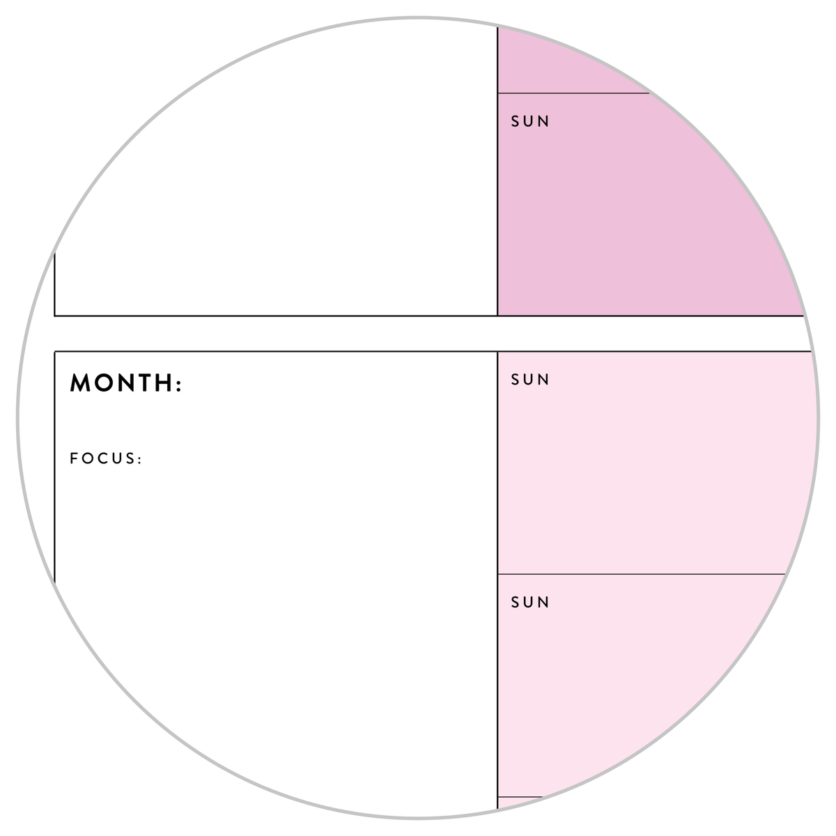 PRINTABLE UNDATED QUARTERLY WALL CALENDAR - SUNDAY START - RAINBOW (4) WEEKENDS - INSTANT DOWNLOAD