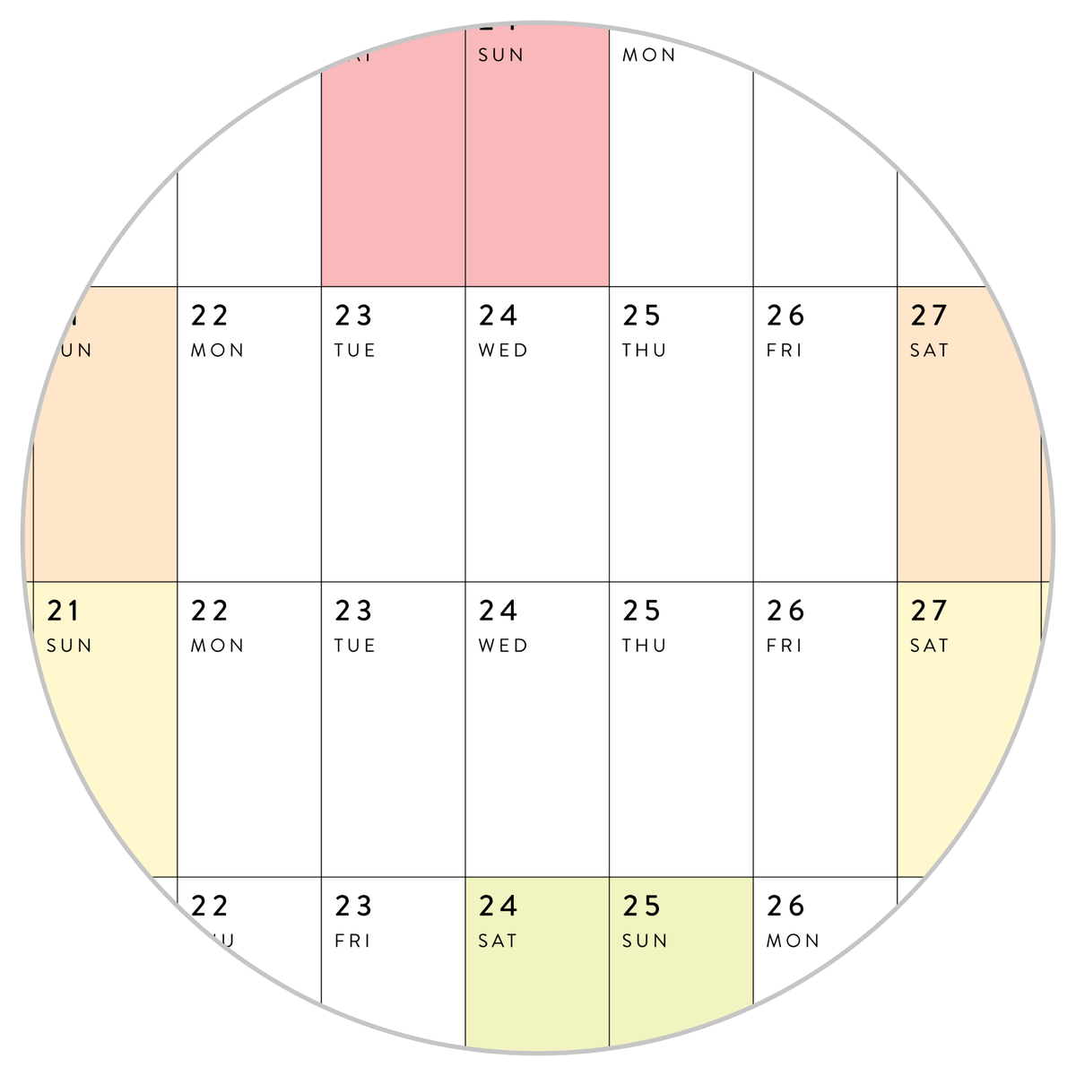 GIANT 2025 ANNUAL WALL CALENDAR | HORIZONTAL WITH RAINBOW WEEKENDS