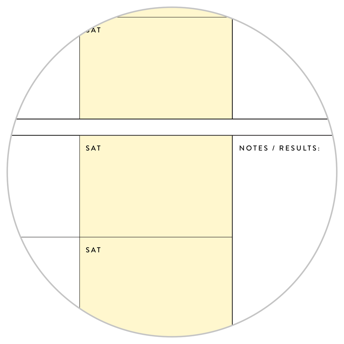 UNDATED QUARTERLY GIANT WALL CALENDAR - SUNDAY START - YELLOW WEEKENDS