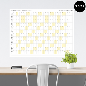 GIANT 2023 WALL CALENDAR | HORIZONTAL WITH YELLOW WEEKENDS