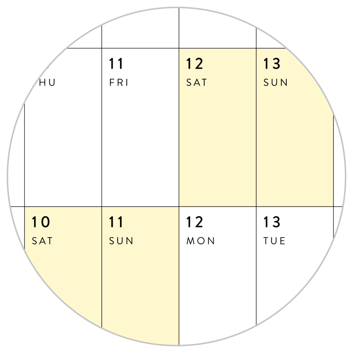 GIANT 2025 ANNUAL WALL CALENDAR | HORIZONTAL WITH YELLOW WEEKENDS