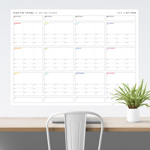 ANNUAL FOCUS AND GOALS WALL PLANNER - UNDATED | RAINBOW